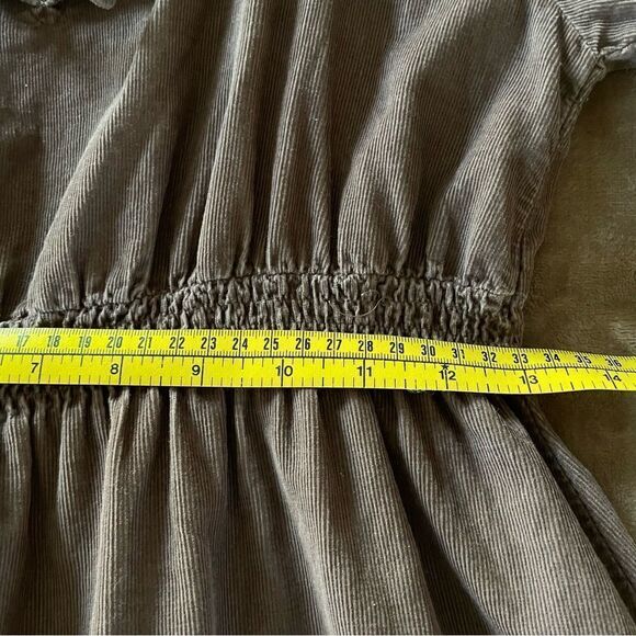 Mini Boden Brown Bohemian Corduroy Long Dress Floral Embroidery Size 10 runs big - Picture 8 of 9